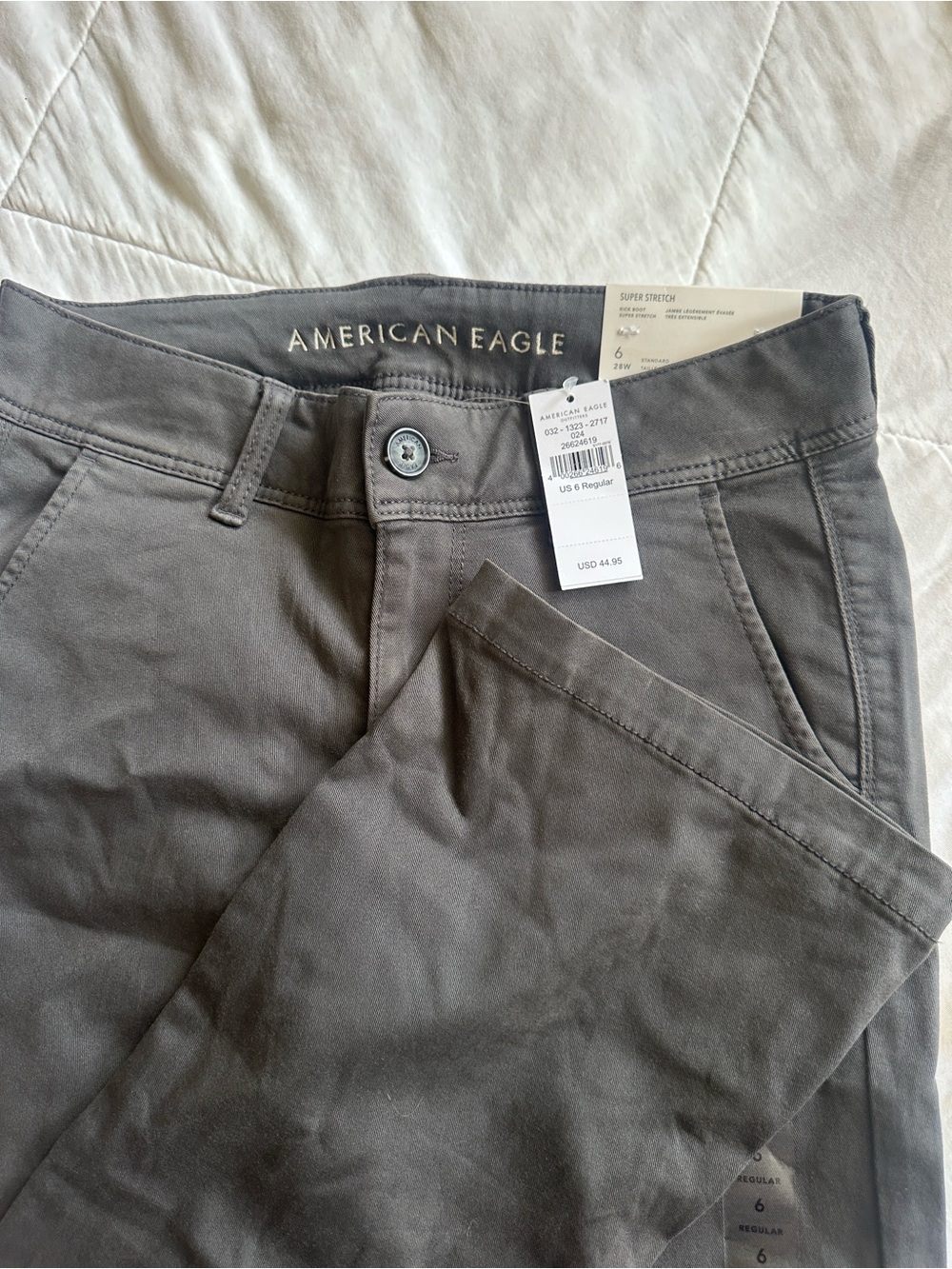 American Eagle kick boot low rise grey pants - Picture 2 of 4